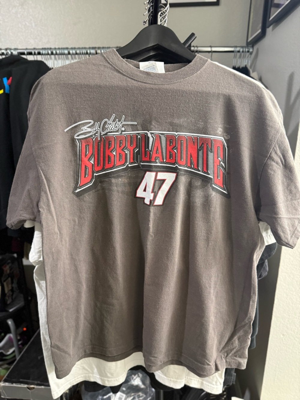 VTG Bobby Labonte Mens L Brown Shirt 47 
NASCAR Racing Chase Authentics